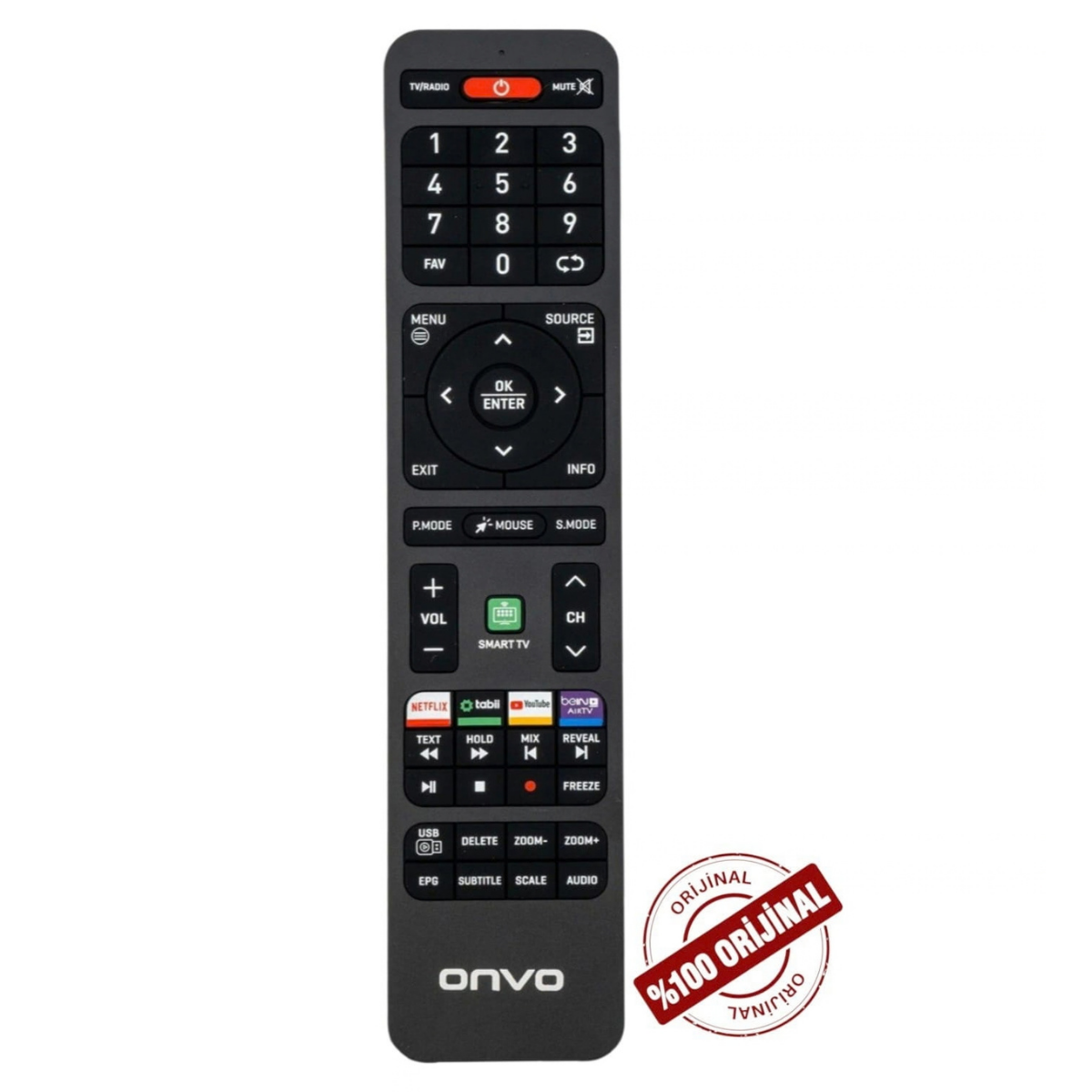 Onvo ORJİNAL Android Smart LED TV Kumandası Netflix YouTube tabii Bein Connect Tuşlu