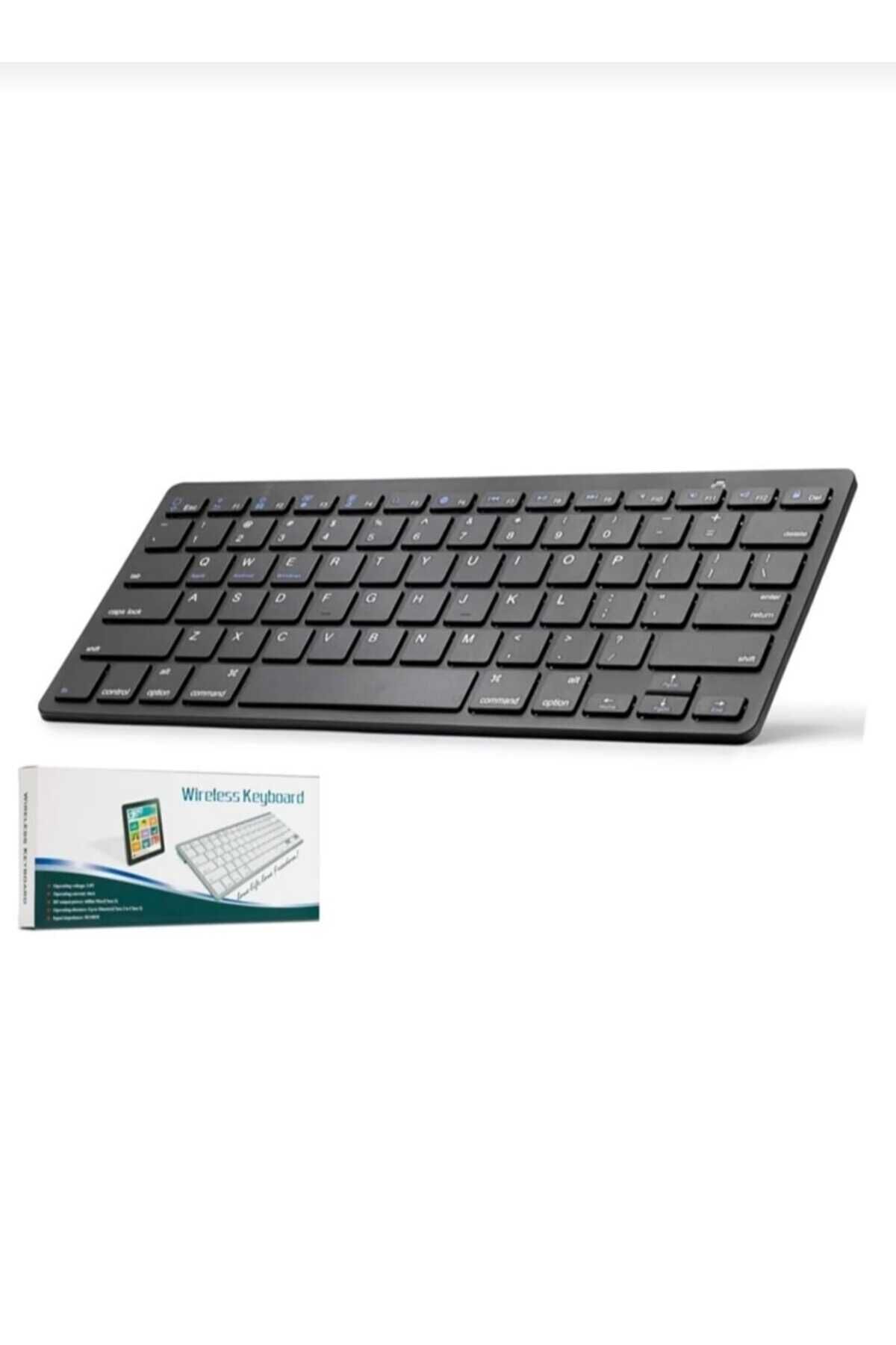 Kablosuz Klavye Bluetooth Iphone Ve Ipad Için Ultra Ince Slim Model Klavye Q Türkçe Wireless Siyah