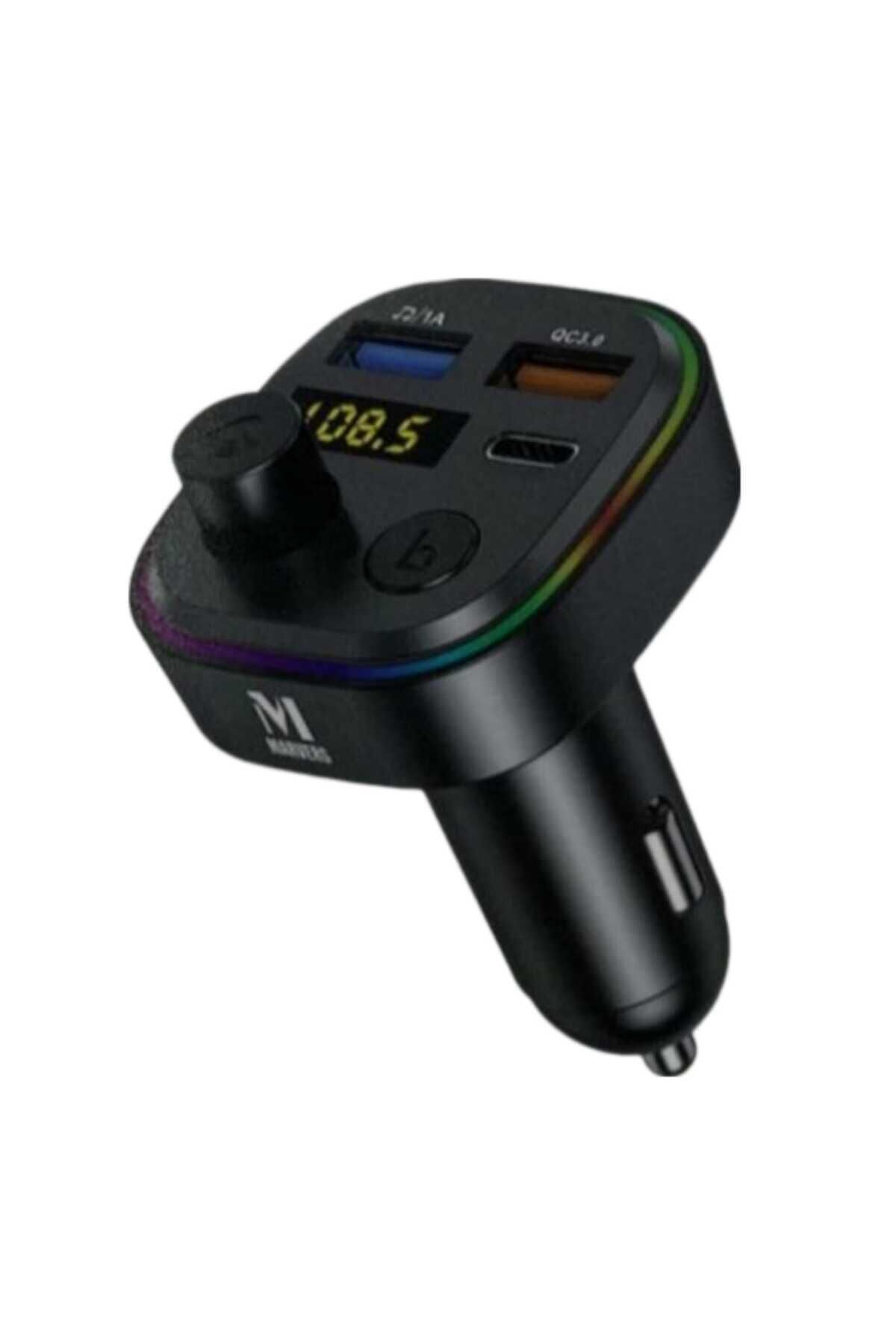 MS -C41 Çift USB 5V 3.0A Rainbow Işıklı Led Ekran TF Kartlı V5.0 Bluetooth Fm Transmitter hızlı şarj