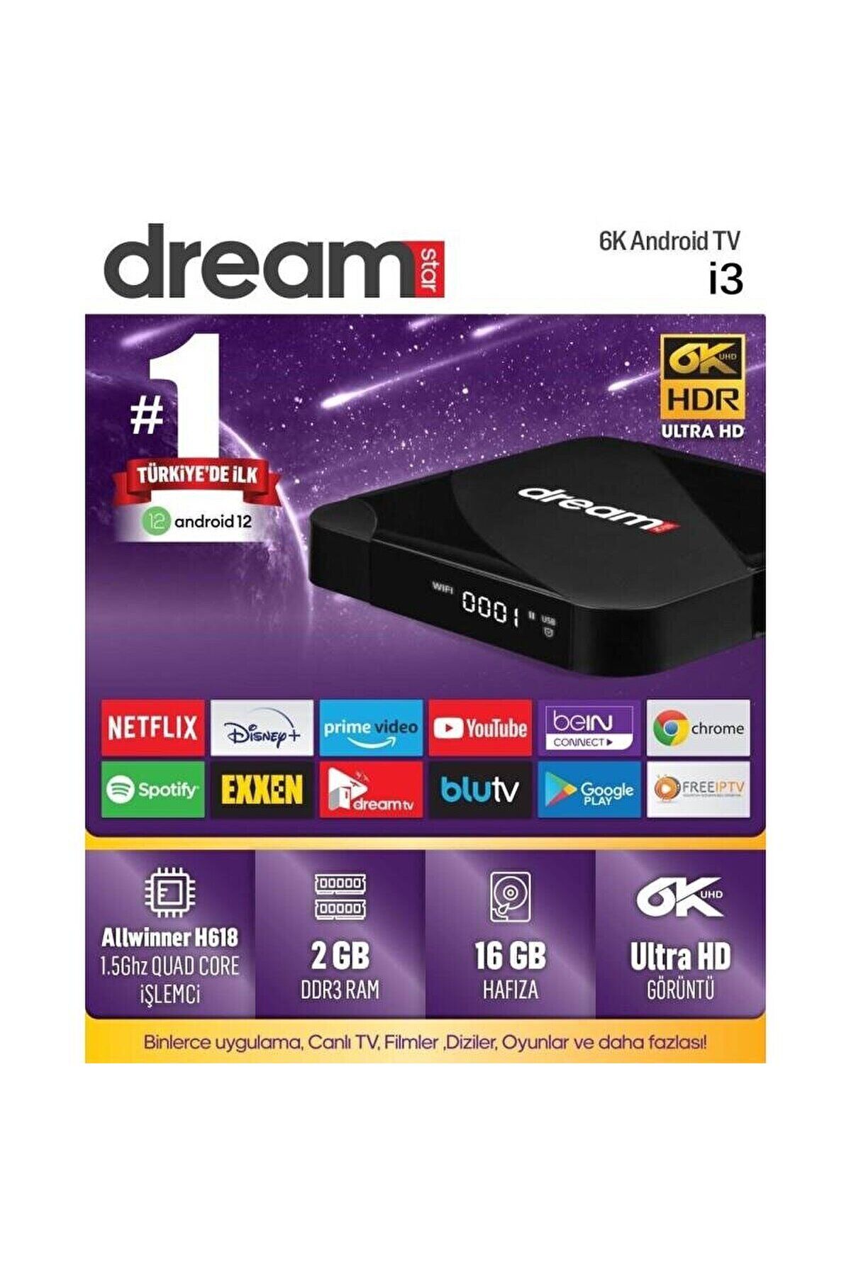 İ3 Android Tv Box 2gb Ram 16gb Hafıza Android 12 tv BOX Uyumlu