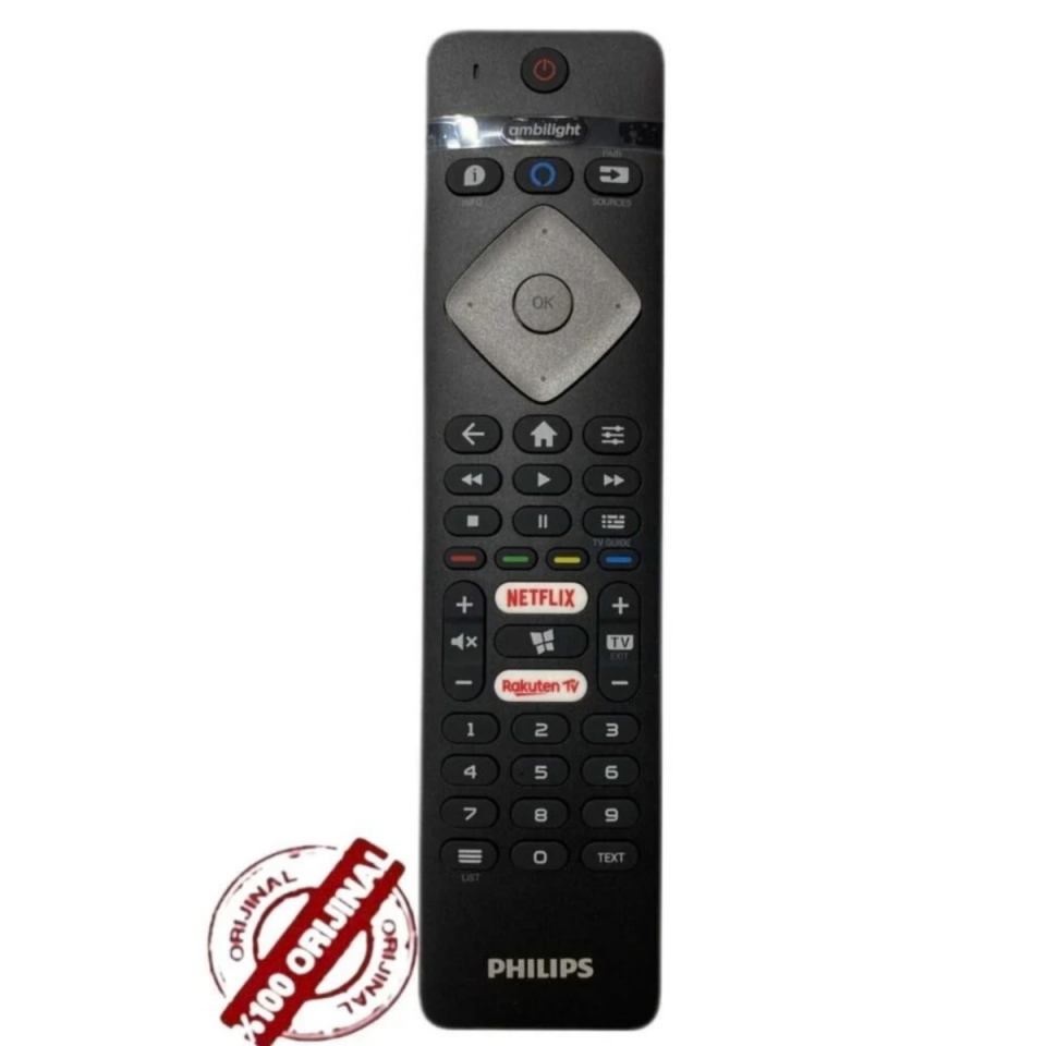 Philips TV Kumandası Ambilight Tuşlu Ses Komutlu 65pus7805/62 70pus8105/12 PUS7805 PUS7855 OLED754 Tv Kumanda ORJİNAL