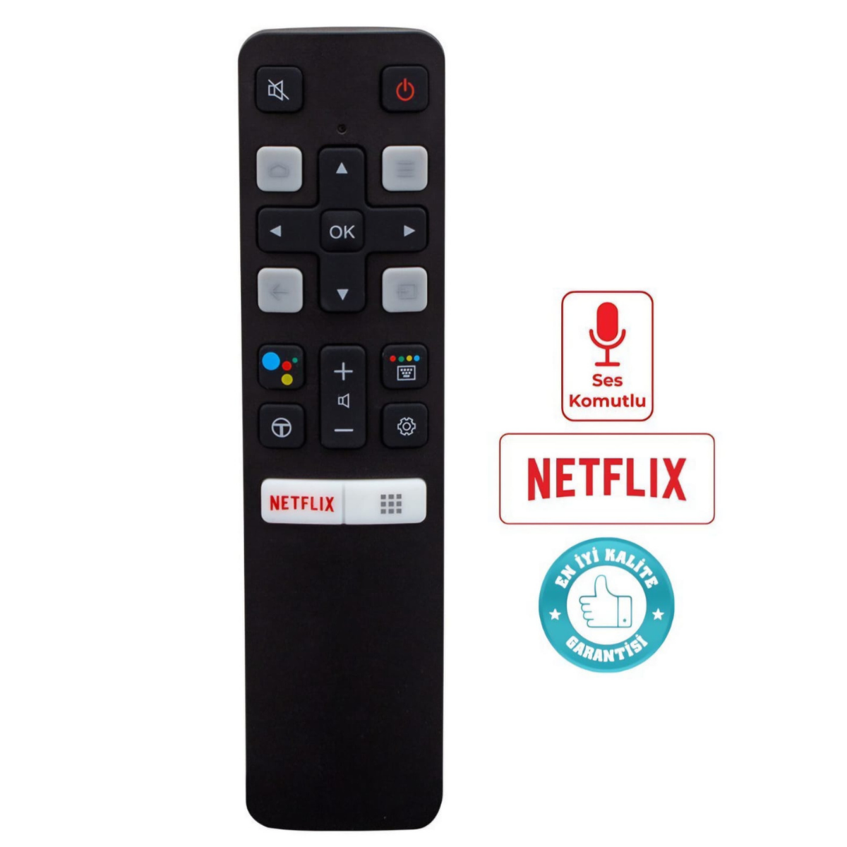 TCL RC802V FMR1 Ses Komutlu Akıllı TV Kumandası C715 C725 C815 C825 P615 P715 P8 P8S S6500 S6800 Netflix Tuşlu
