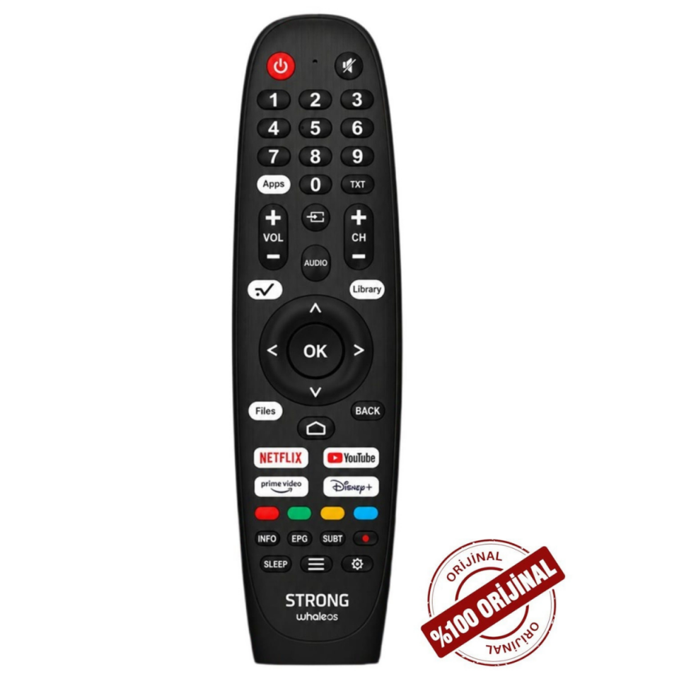 Strong WhaleOS ORJİNAL Smart TV Kumandası ML24EW2000 ML32EW2000 ML40EW4000 ML43EW4000 ML50EW8000F ML55EW8000F Netflix YouTube Prime Video Disney+ Tuşlu