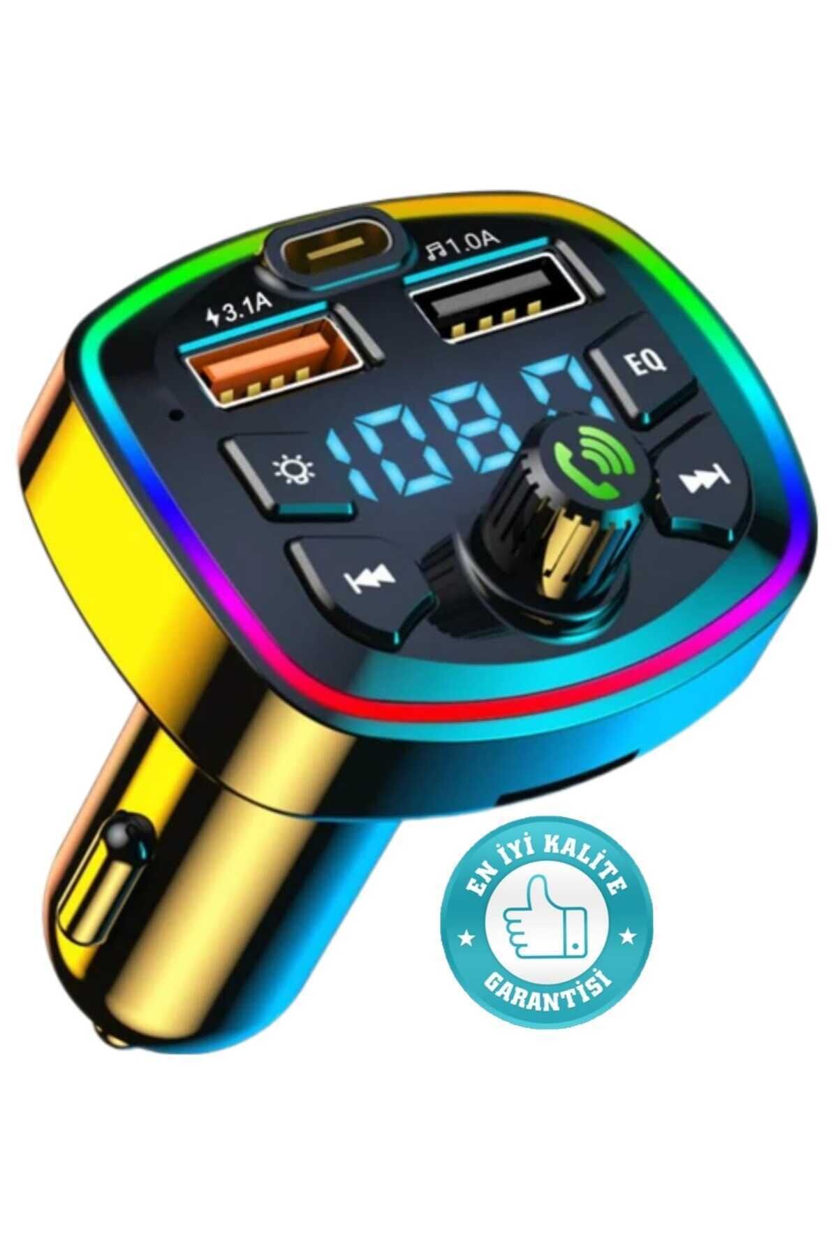 Araba bluetooth MP3 Çalar LED Arkadan Aydınlatmalı Hızlı Şarj Hafif Hi-Fi Ses FM Verici transmitter