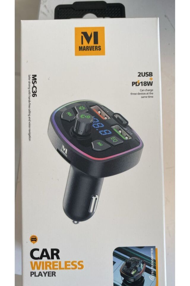 Araba bluetooth MP3 Çalar LED Arkadan Aydınlatmalı Hızlı Şarj Hafif Hi-Fi Ses FM Verici transmitter