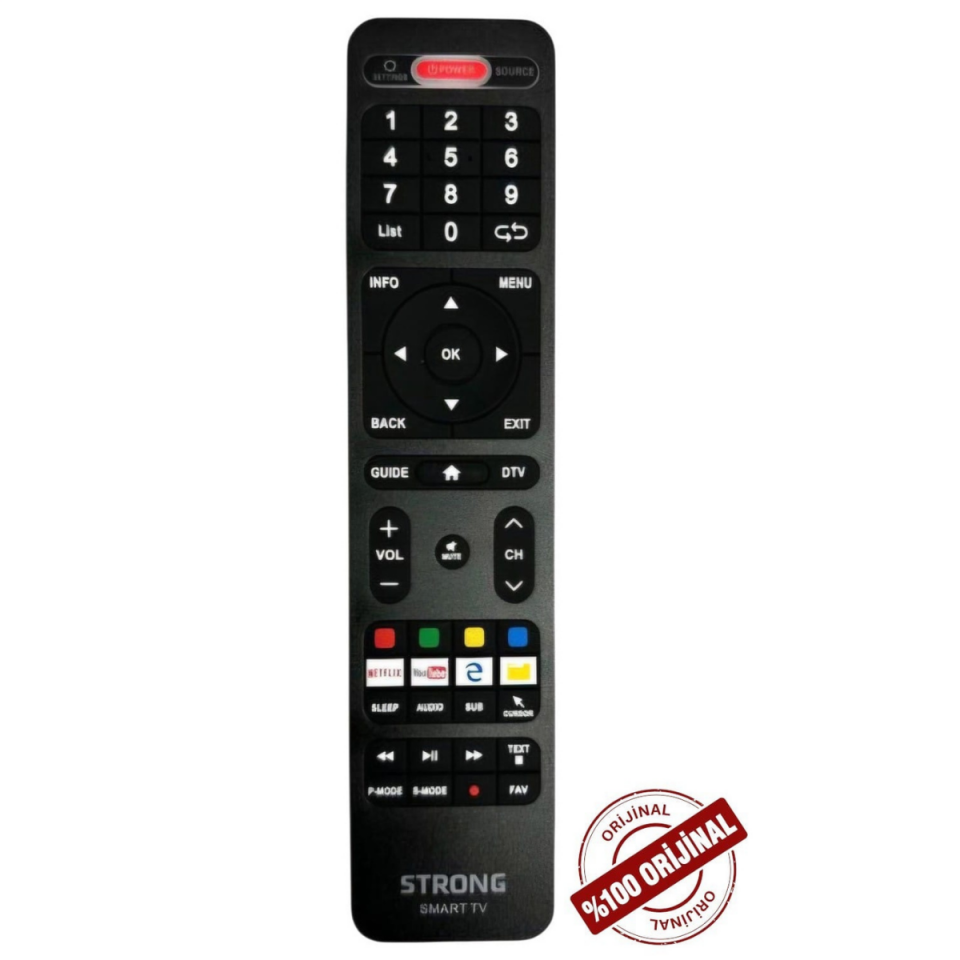 Strong ORJİNAL Smart LED LCD TV Kumandası MT ML ES Serisi Netflix YouTube Internet Media Tuşlu