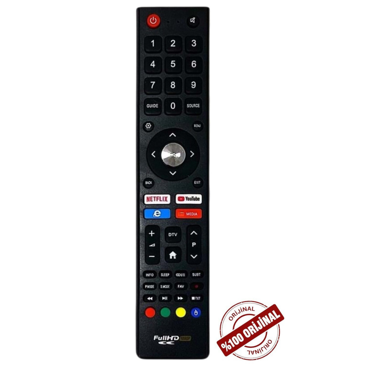 Strong ORJİNAL Logolu Smart Android TV Kumandası CV32ES2000 MT32ES2000F MT43ES4000 CV50ES8000F CV55ES8000F Netflix YouTube Tuşlu