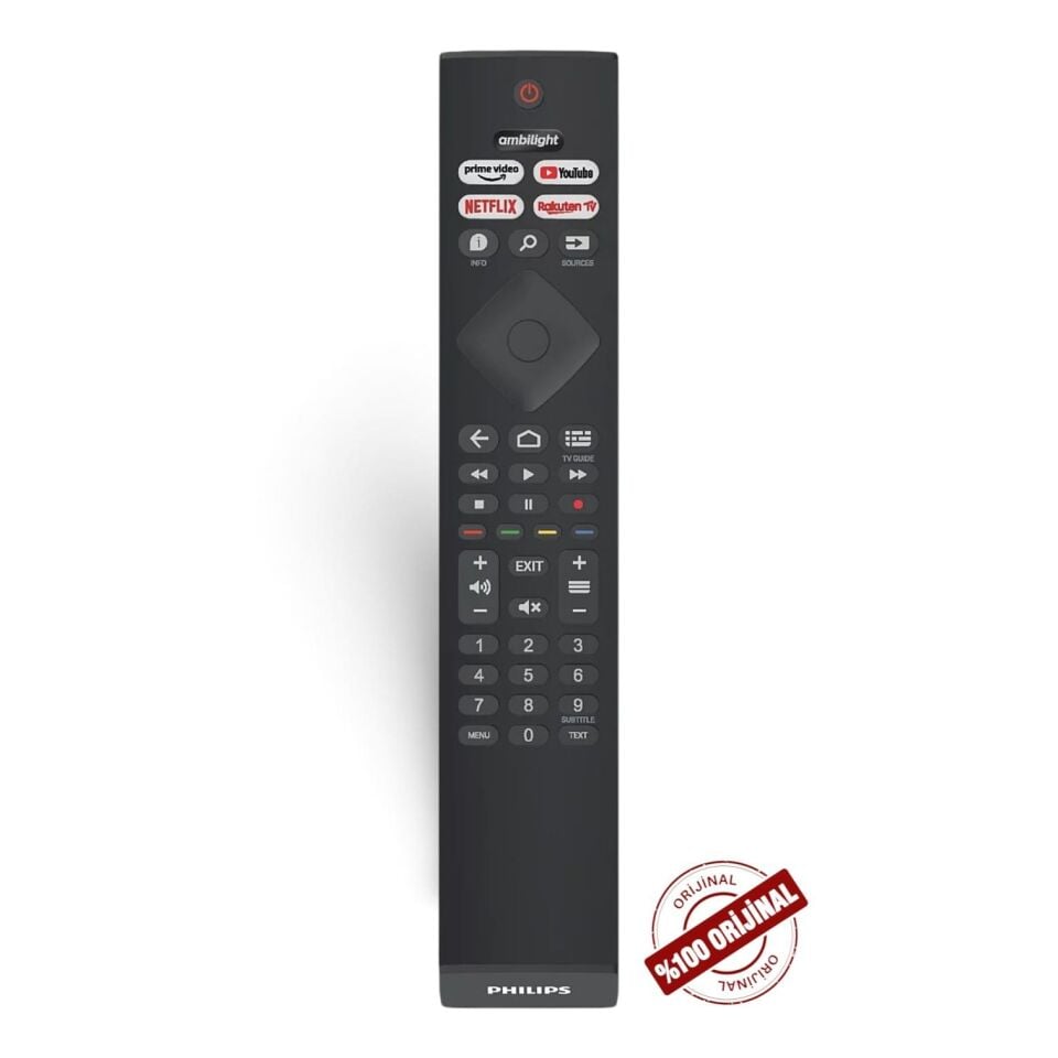 Philips Ambilight TV Kumanda PUS PML Ve OLED Serisi Uyumlu ORJİNAL [ Netflix , Rakuten Tv , Youtube , Prime ]