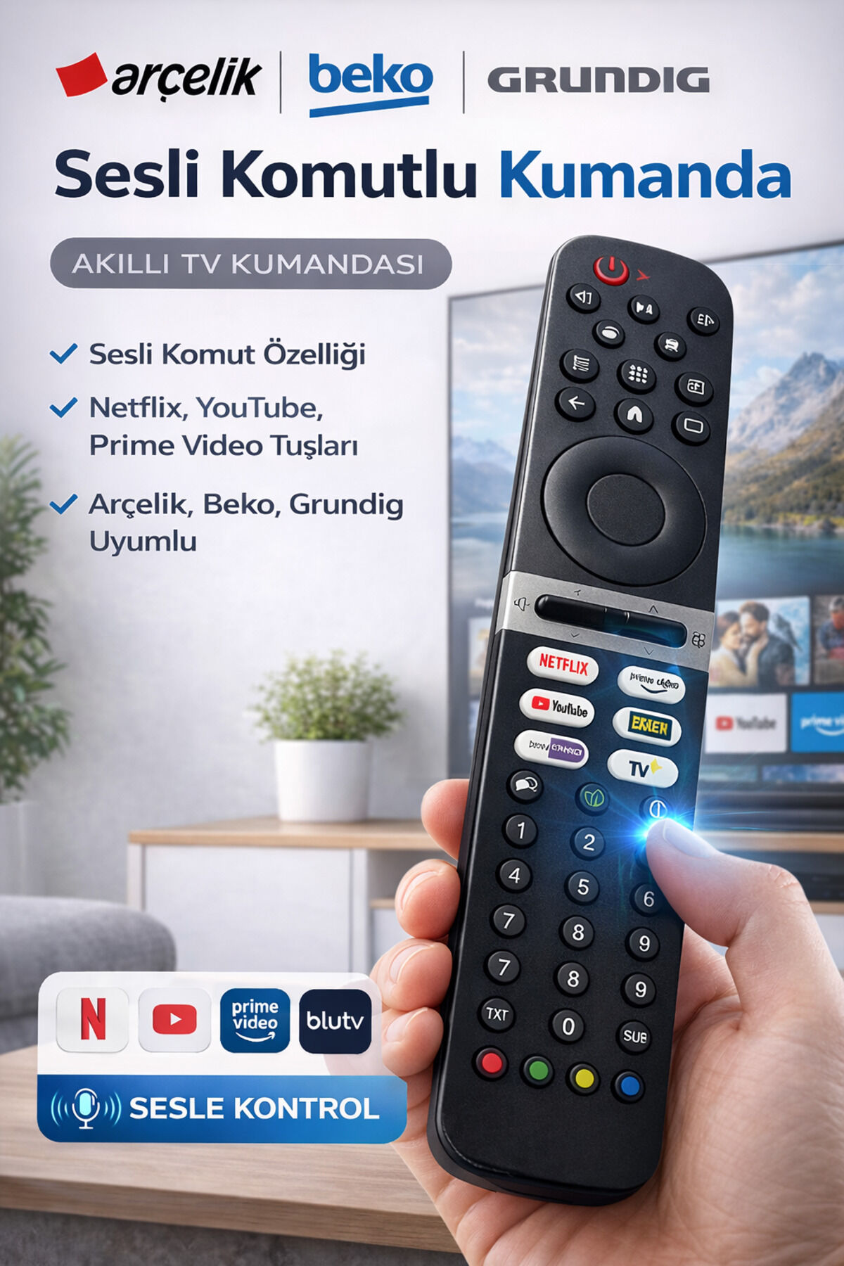 Beko Grundig Orjinal Ses Komutlu Lcd Led Tv Kumanda