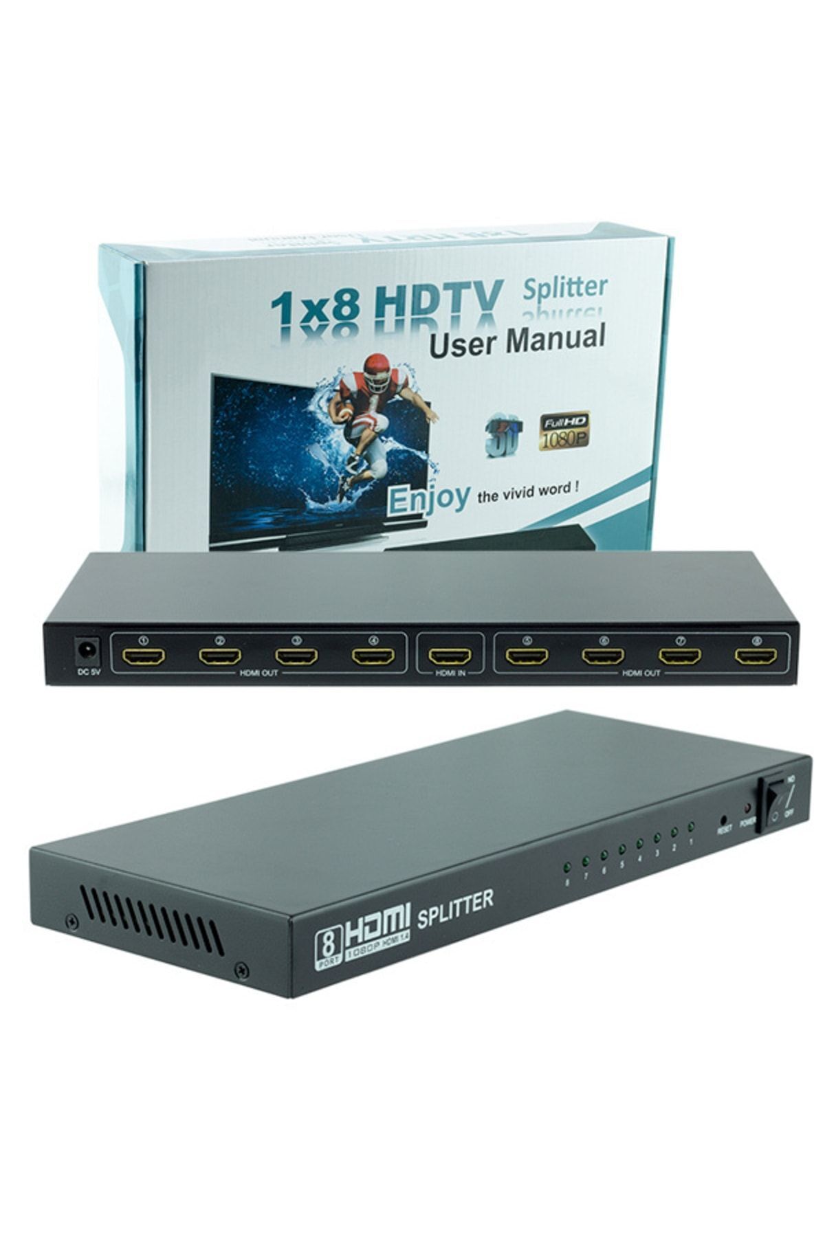 Powermaster Pm-14218 1.4v 1080p 8 Port Hdmı Splıtter Dağıtıcı