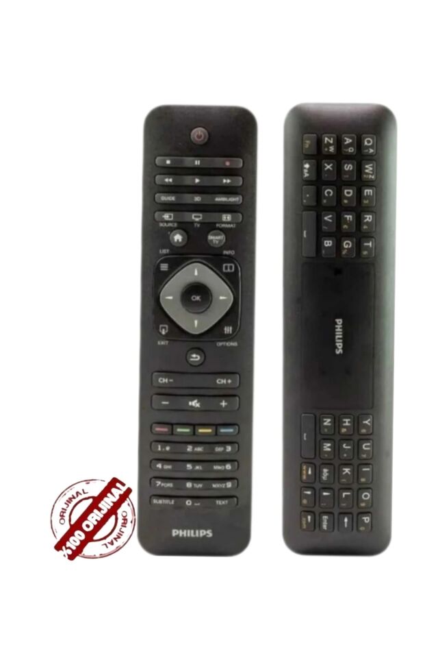 PHILIPS PFL SERİSİ KLAVYELİ TV KUMANDASI YKF319-001 ORJİNAL Siyah