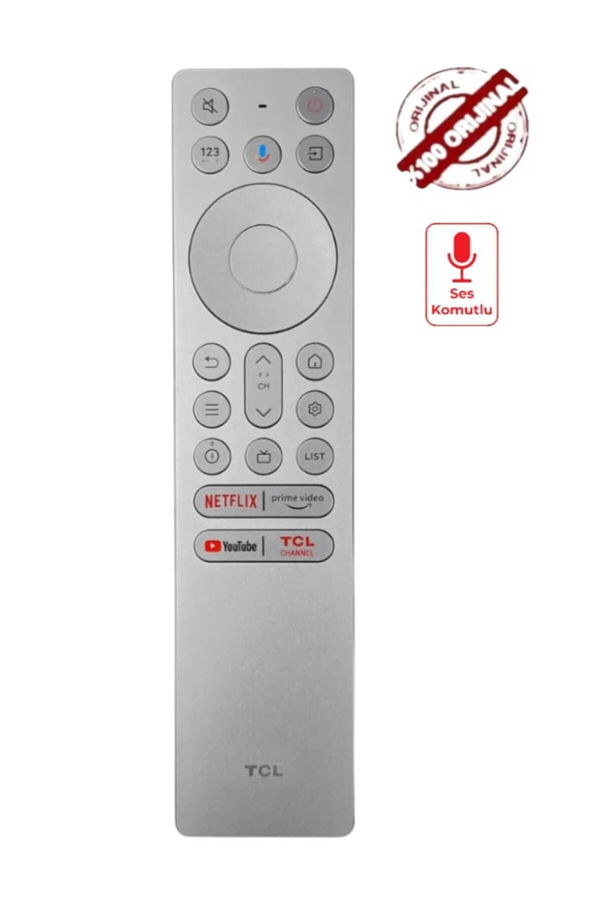 TCL RC933 FUB1 ORJİNAL SES KOMUTLU TV KUMANDASI ( LOGOLU ) Q10B C755 C855