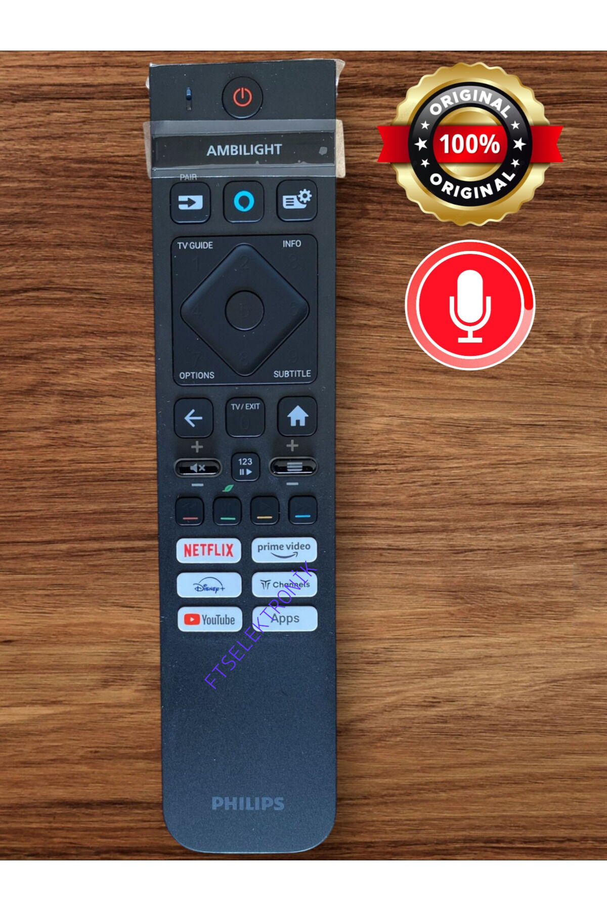 8000 SERİSİ YENİ AMBILIGHT ALEXA SESLİ KOMUT PUS OLED UYUMLU TV KUMANDA (ORJİNAL)