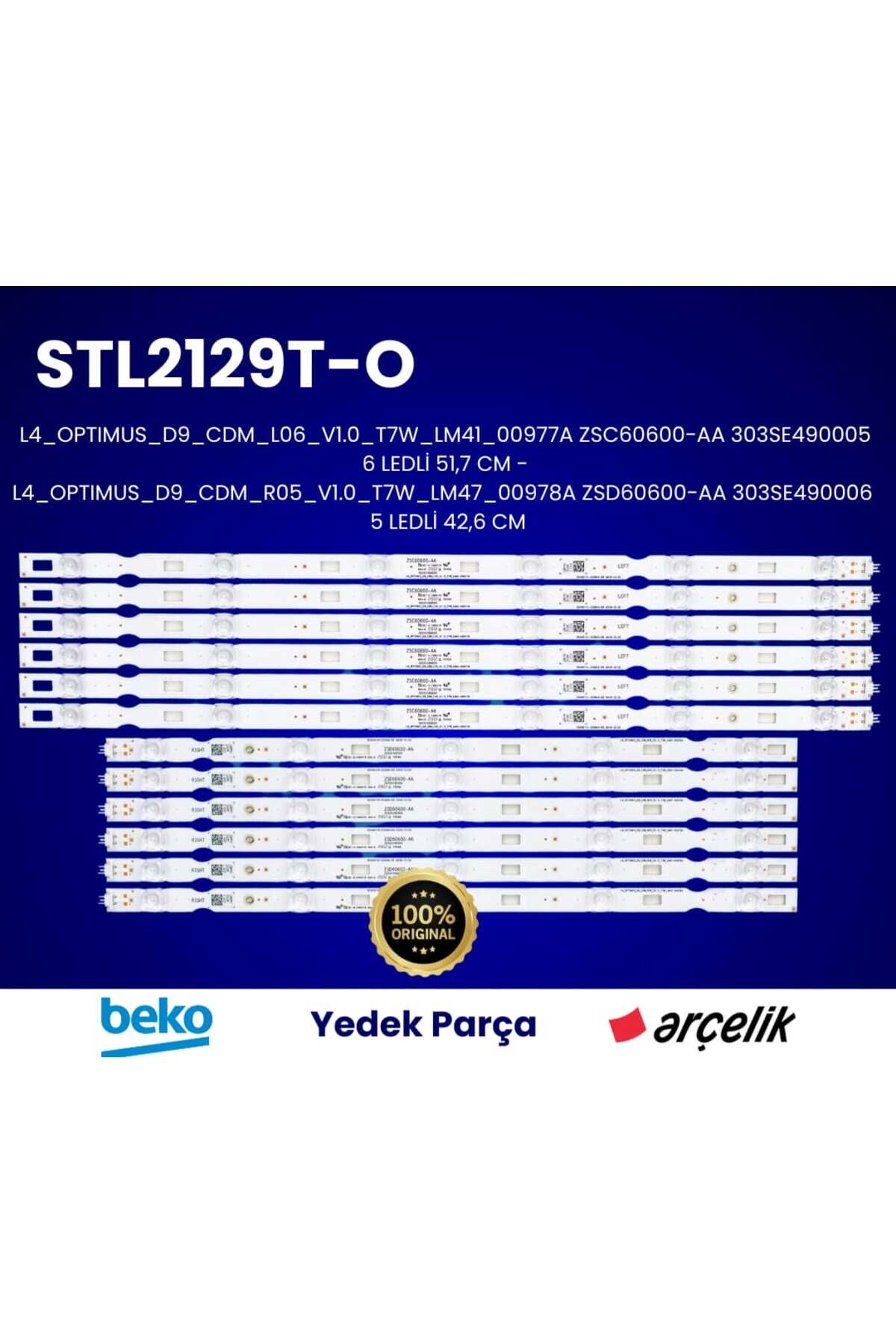 ZTE60600-AA,ZTF60600-AA,L4_OCEAN_E5_CDM_L05_V1.0_TBK_LM41-01005A ARÇELİK,BEKO LED BAR  (ORJİNAL)