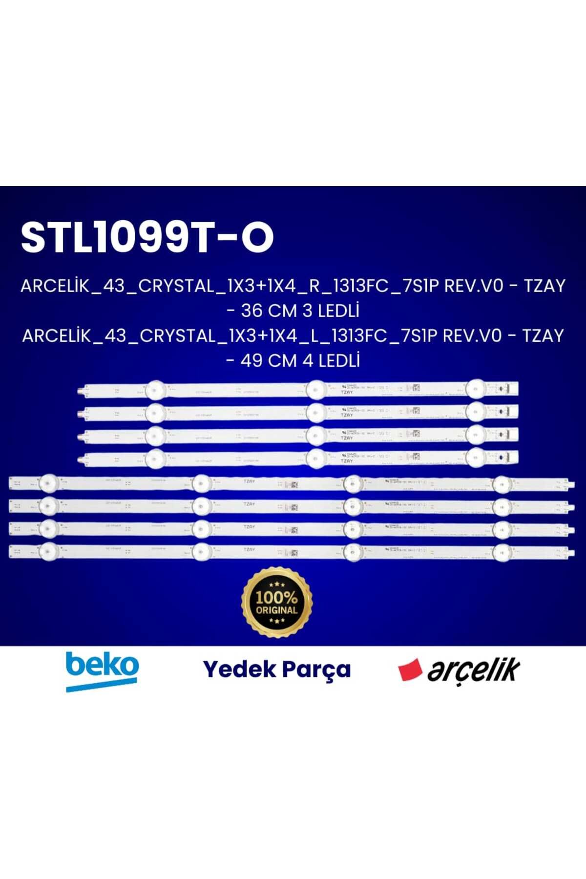 ARCELİK_43_CRYSTAL_1X3+1X4_R_1313FC_7S1P REV.V0-TZAY ORİJİNAL LED BAR ( 1 TAKIM )