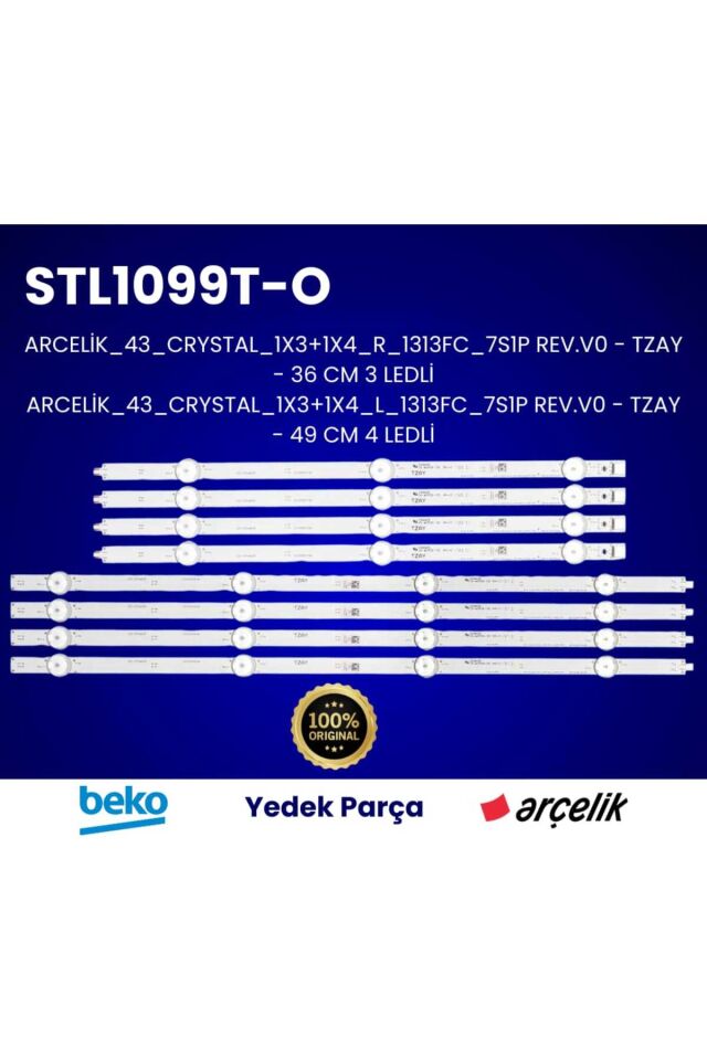ARCELİK_43_CRYSTAL_1X3+1X4_R_1313FC_7S1P REV.V0-TZAY ORİJİNAL LED BAR ( 1 TAKIM )