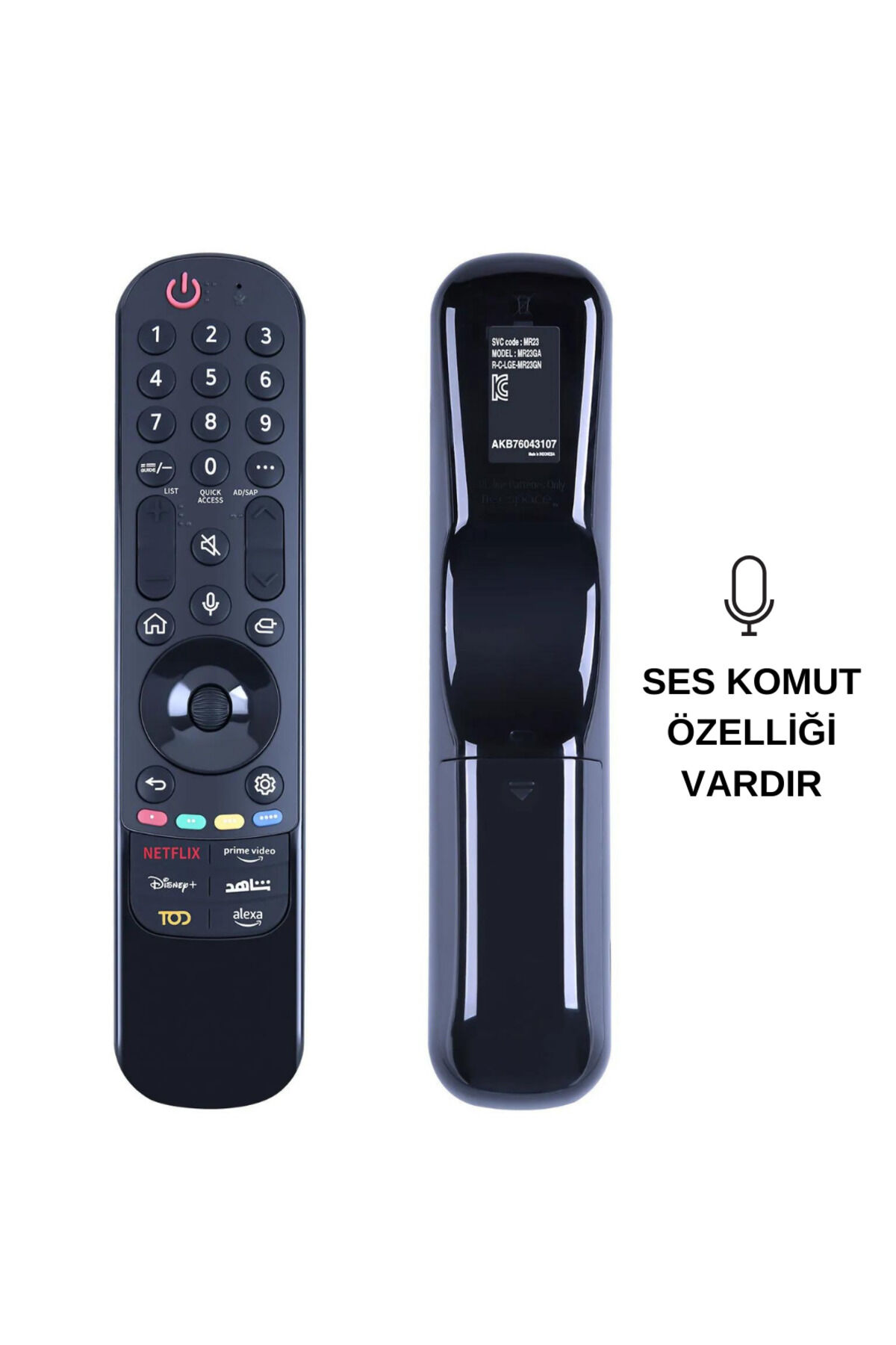 MR23GA (AKB76043107) TOD TUŞLU SES KOMUTU VARDIR TV UZAKTAN KUMANDA