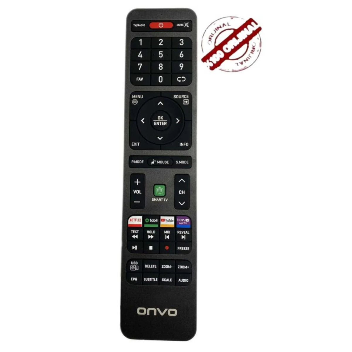 Onvo Mouse özellikli Netflix Tabii Youtube ve Bein Connect Tuşlu Yeni Nesil Android Smart TV Kumandası ORJİNAL