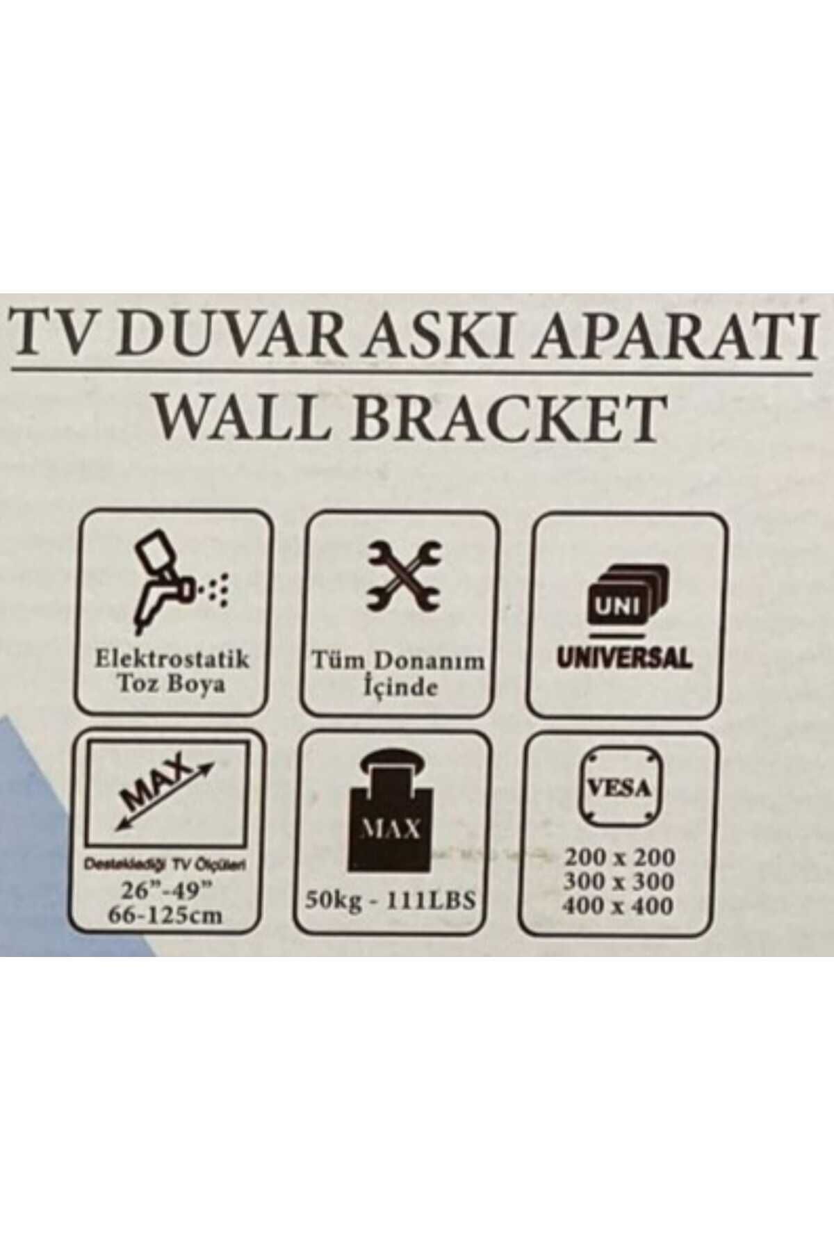 Tüm Markalar Ile Uyumlu Televizyon Duvar Asma Aparatı 37”-40”-50”-55”-65” Inç Arası