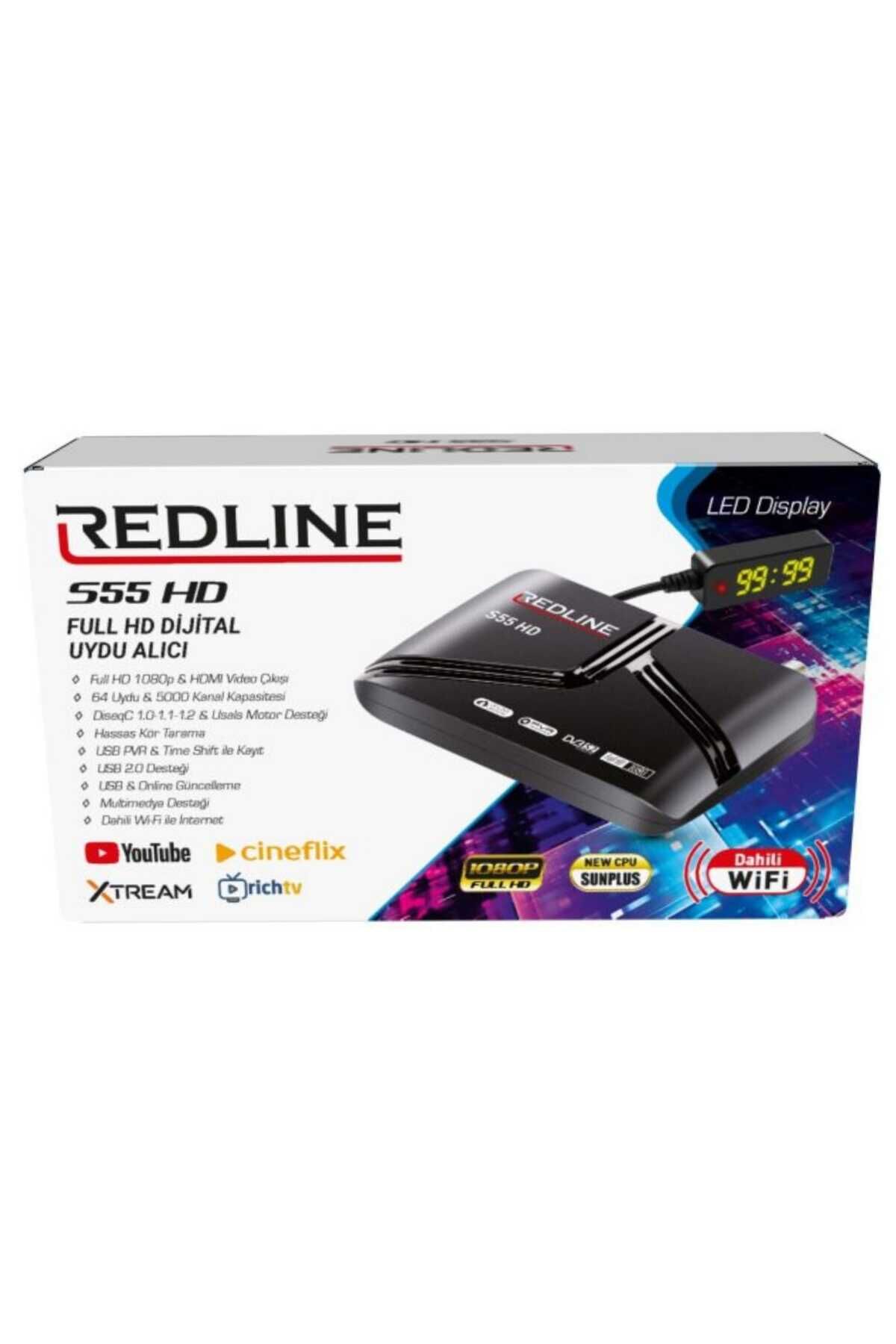 S55 Dahili Wifi Full Hd Uydu Alıcı 3 Ay Rich Tv+12 Ay Redshare Hediye