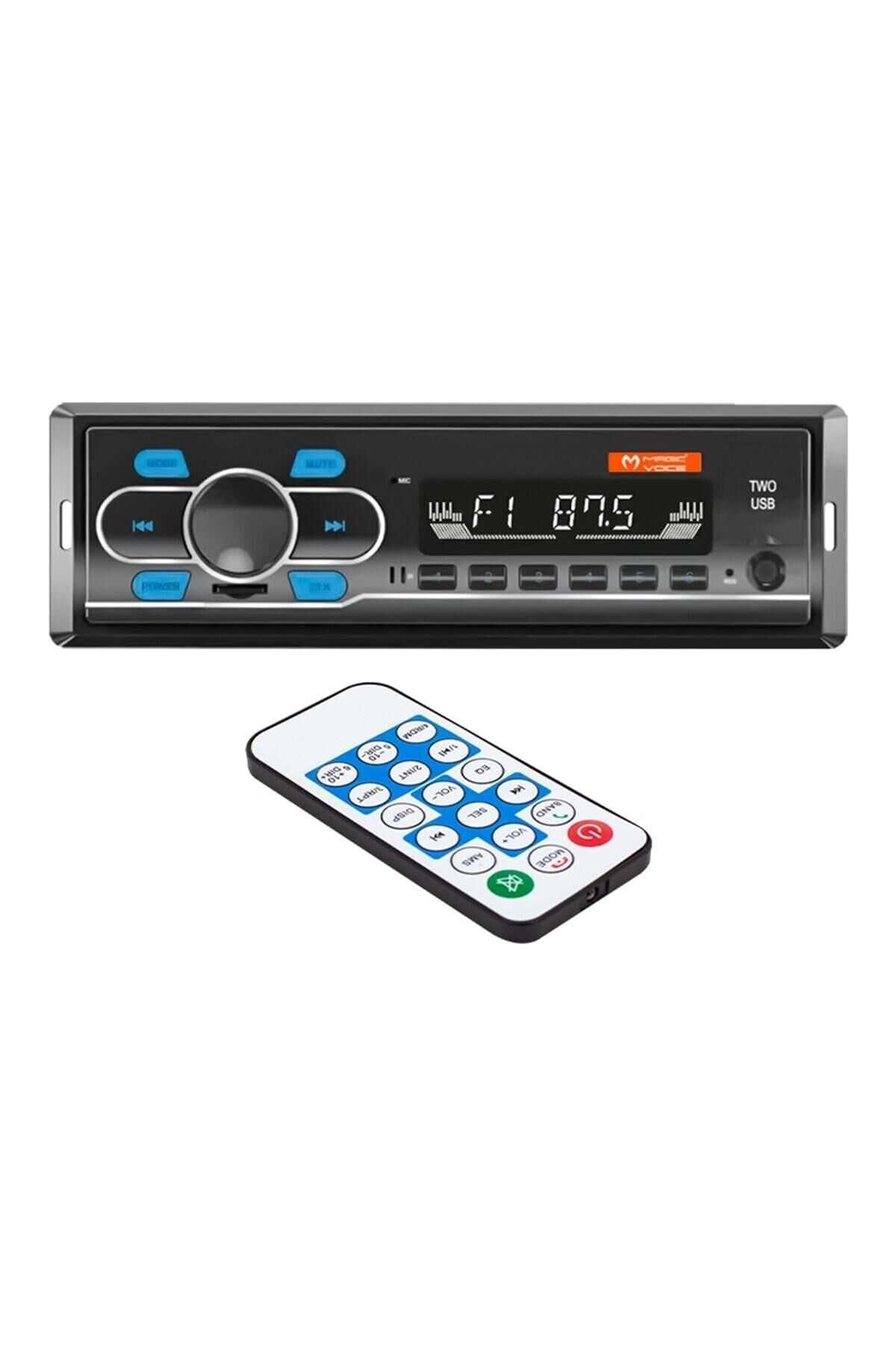 Magic Voice Mv-5414 Çift Usb+sd+fm+aux+bluetooth 4 X 55 Watt Kumandalı Mekaniksiz Oto Teyp
