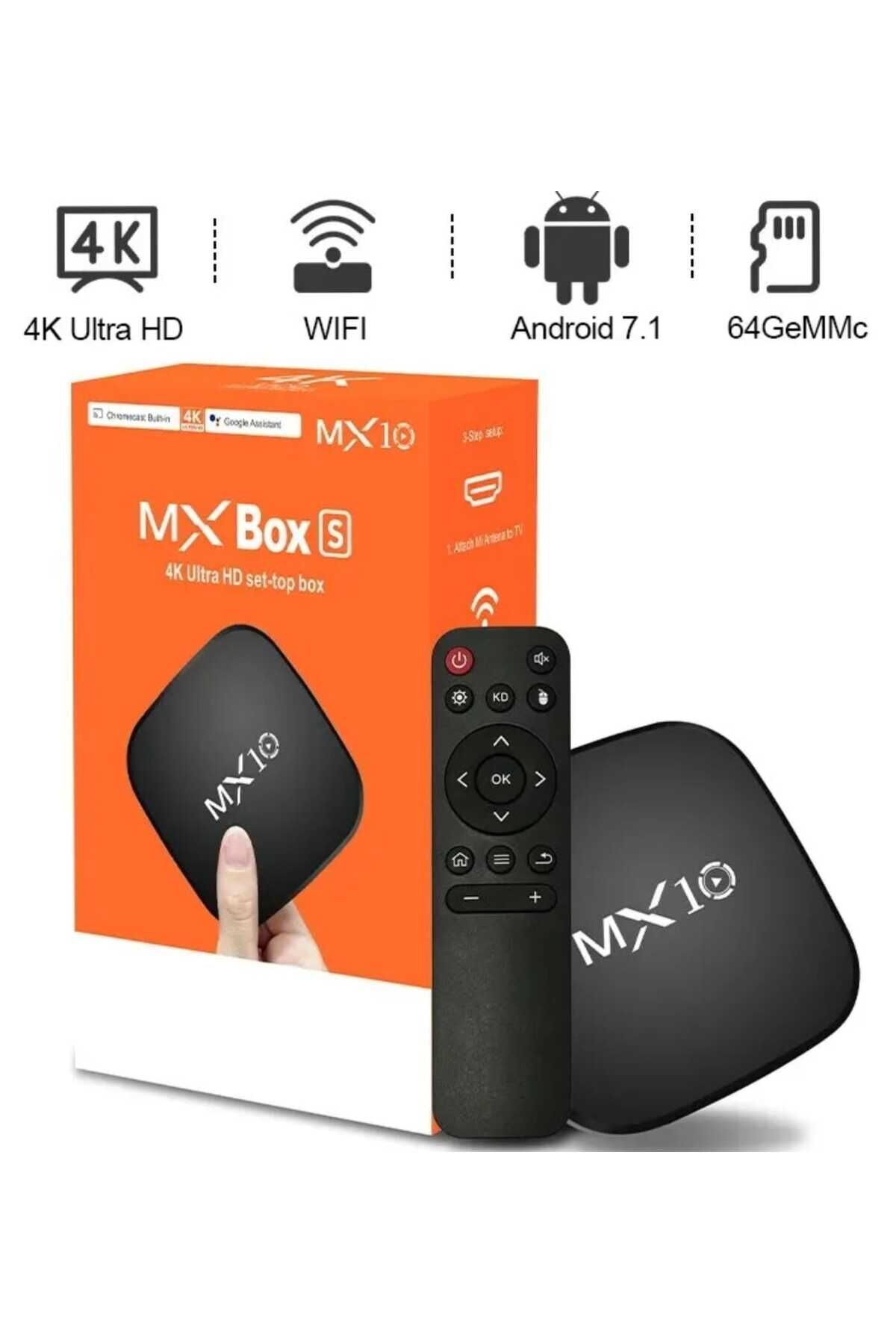 MX10 1/8 GB 4K Android TV Box Media Player