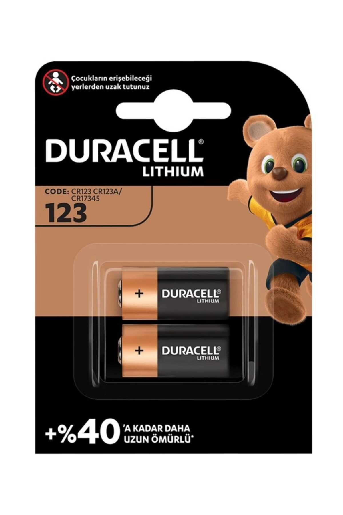 DURACELL CR123A 3 VOLT LİTYUM PİL (2'Lİ PAKET FİYATI)