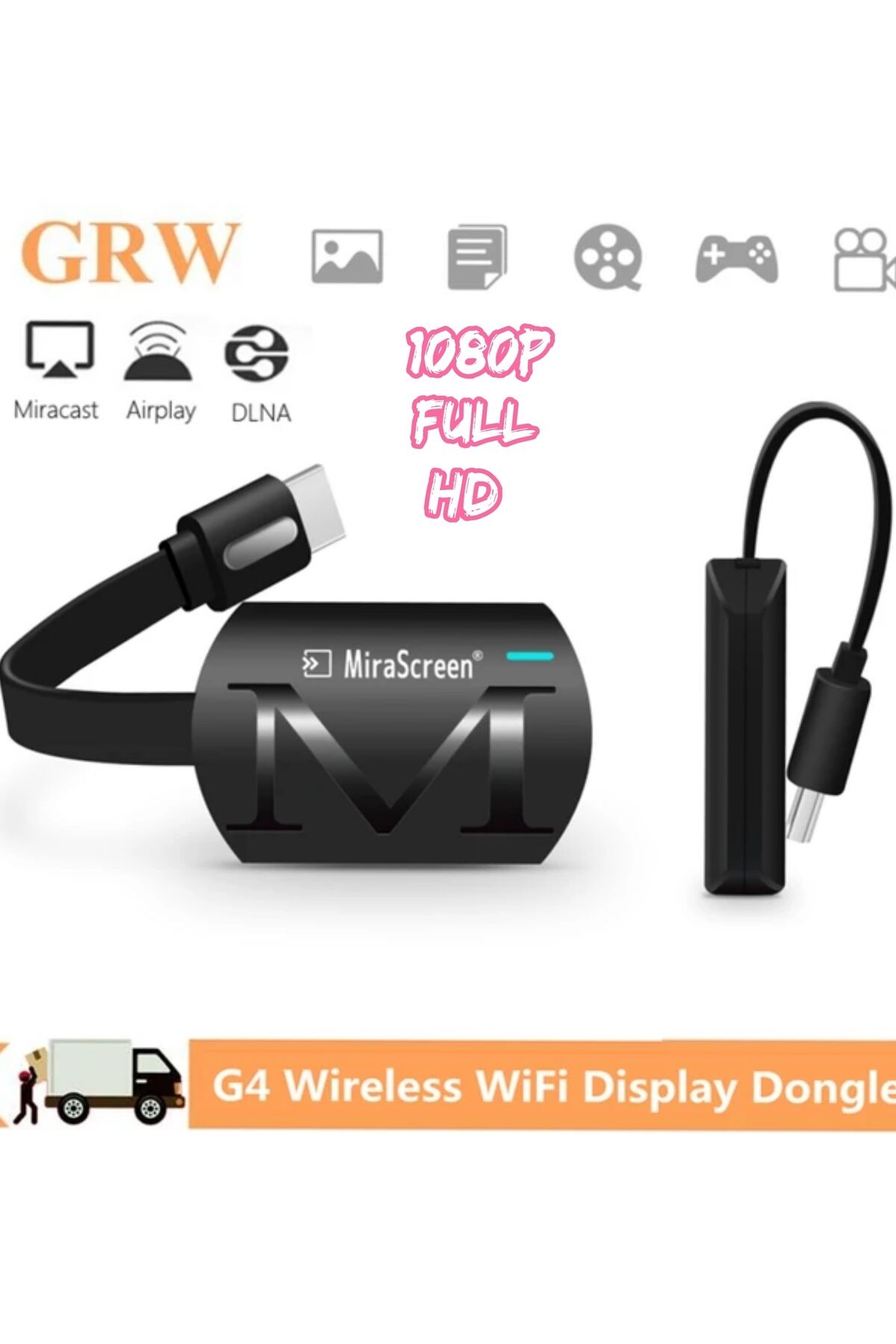 Yeni Sürüm MiraScreen G4 Kablosuz HDMI Görüntü Aktarıcı 1080p Blueway Telefonu Televizyona Yansıtma
