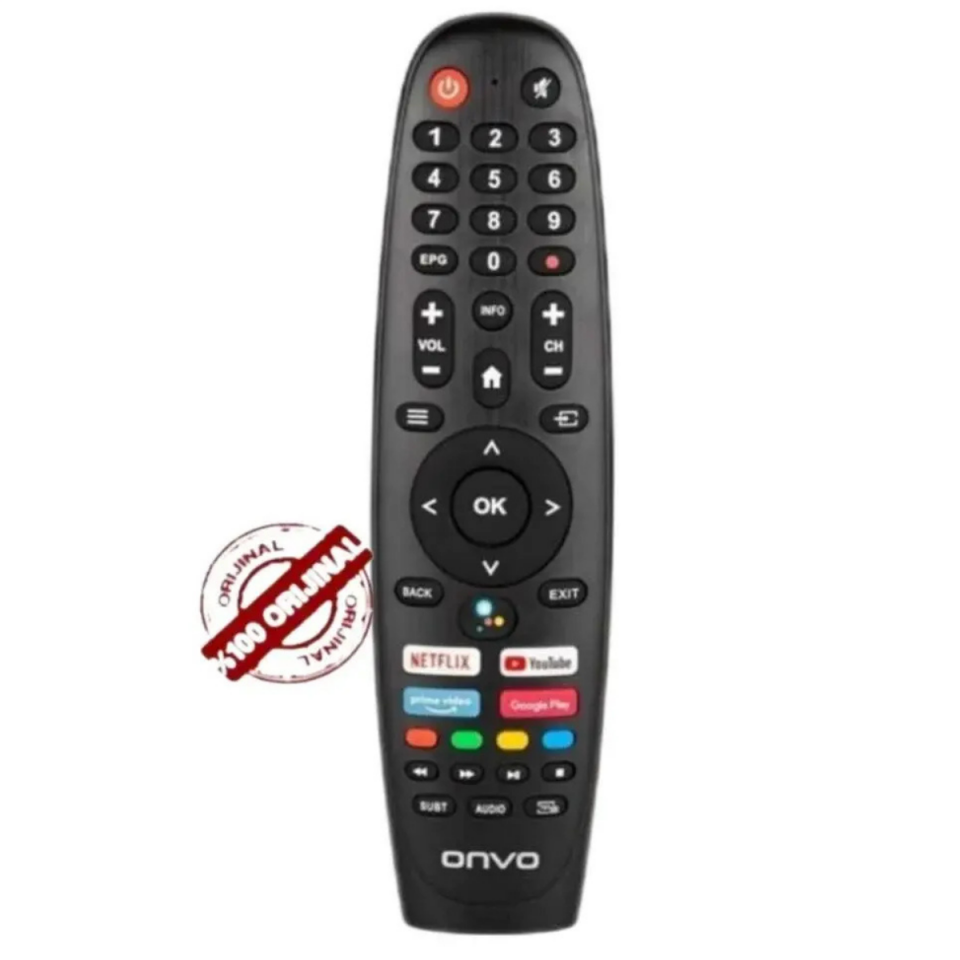 Onvo Netflix YouTube Prime Video ve Google Play Tuşlu Ses Komutlu ORJİNAL Akıllı TV Kumandası