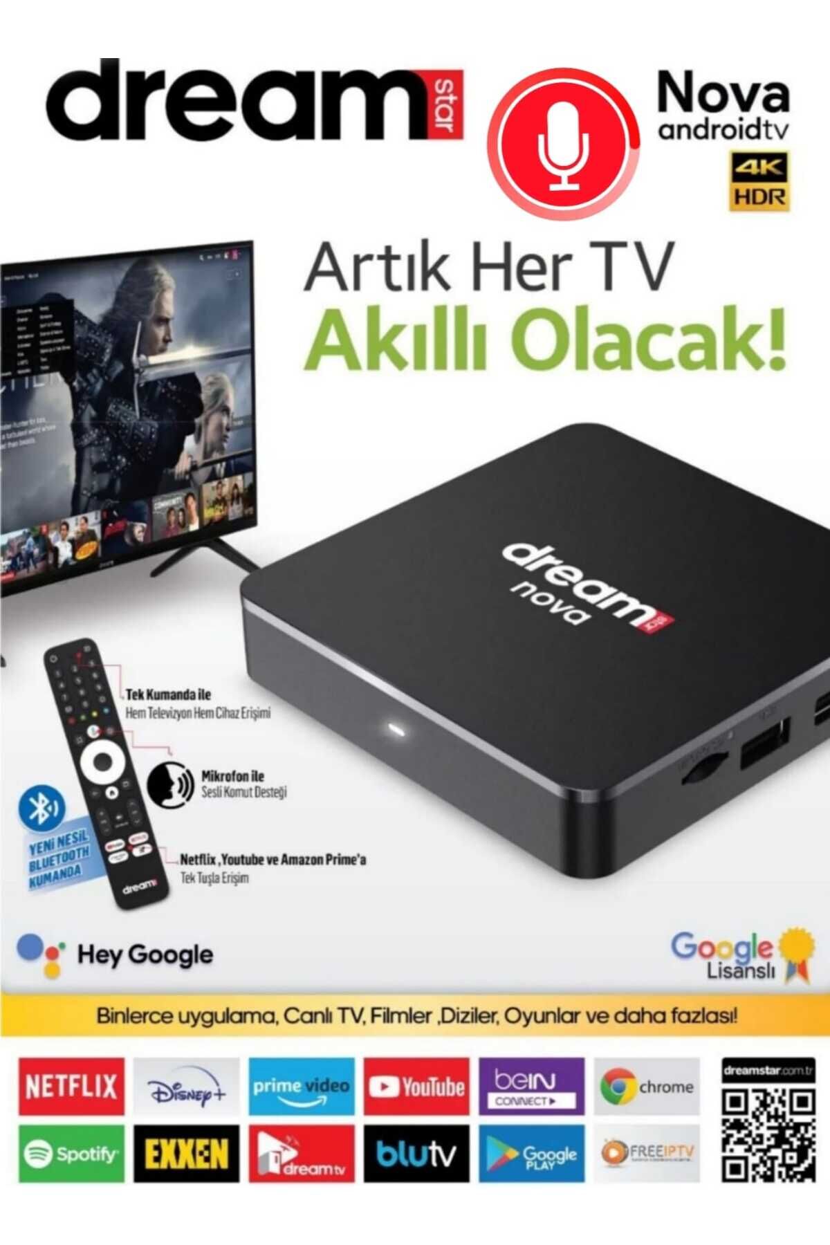 Nova | Tvplus (12 AY PREMİUM ÜYELİK HEDİYELİ) 4k Lisansli Android Tv Box | 32gb Hafıza