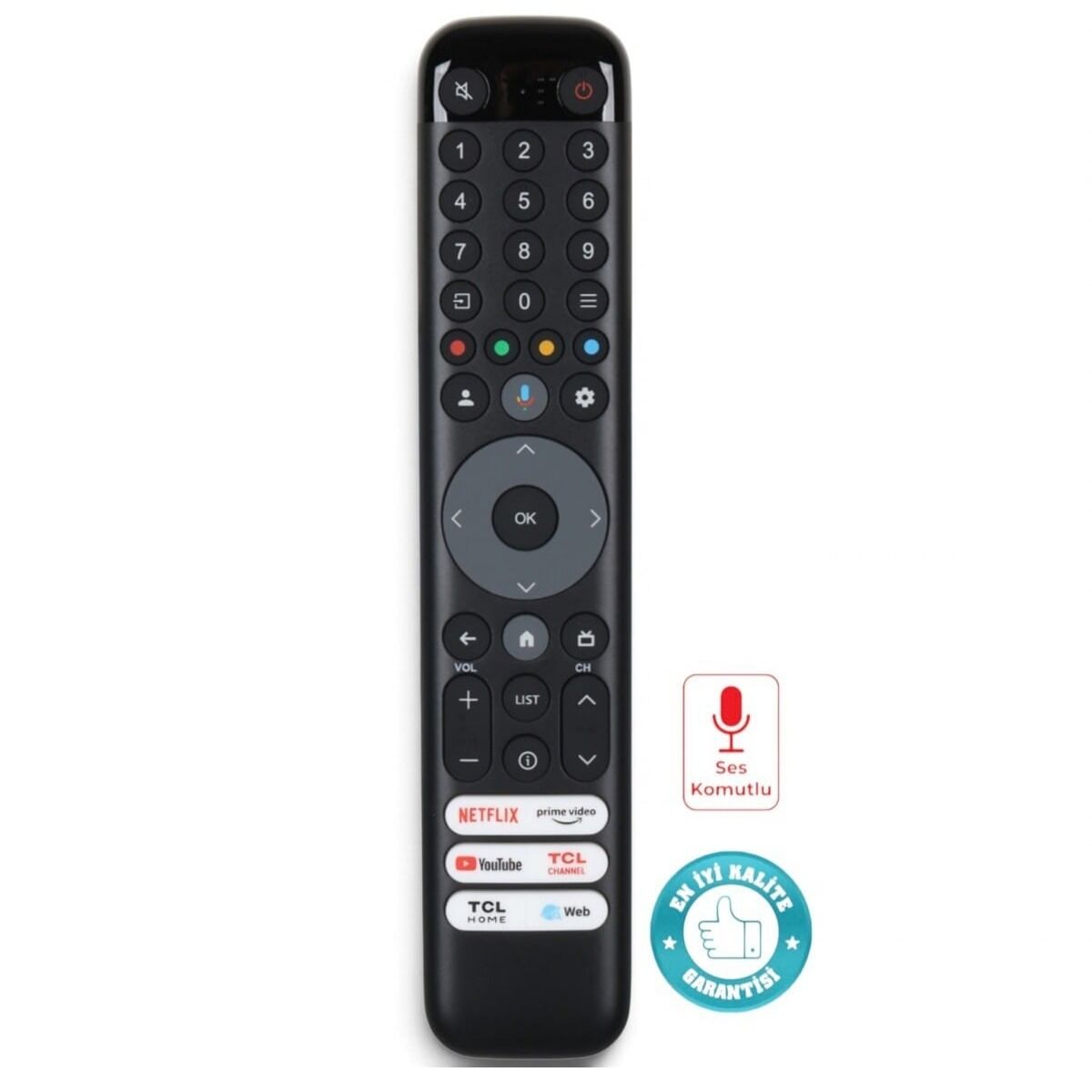 TCL RC833 GUB1 Ses Komutlu Google TV Kumandası C645 C745 P745 P635 Uyumlu