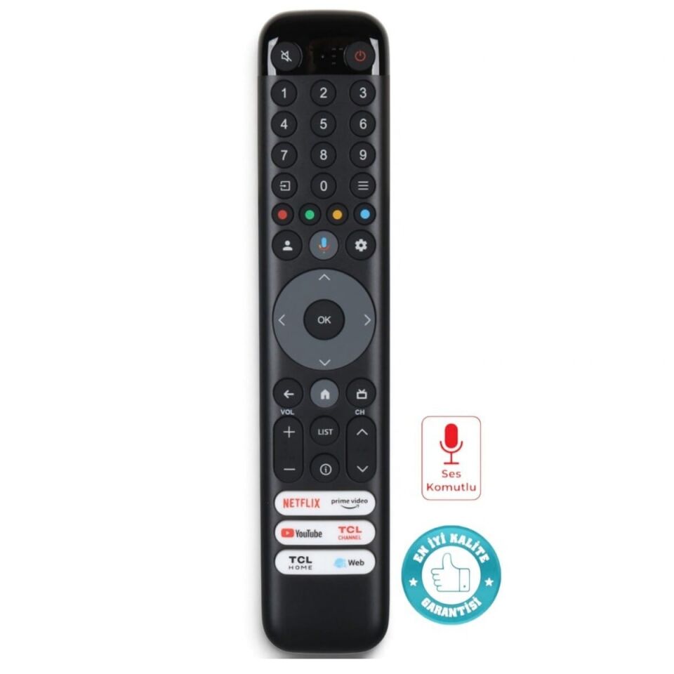 TCL RC833 GUB1 Ses Komutlu Google TV Kumandası C645 C745 P745 P635 Uyumlu