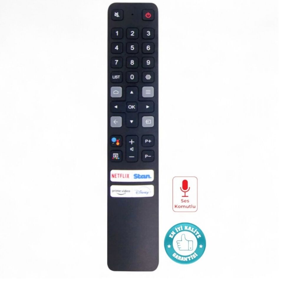 TCL RC901V FAR1 Ses Komutlu Android Google Smart TV Kumandası C725 C727 P725 Uyumlu