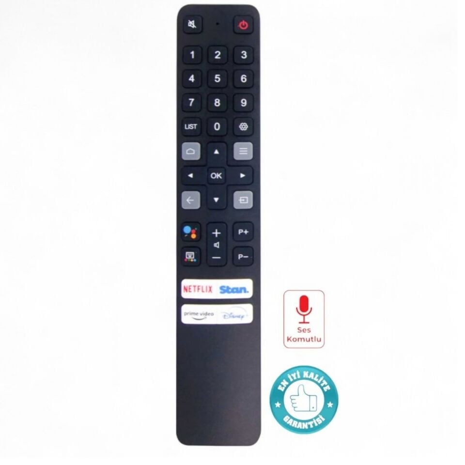 TCL RC901V FAR1 Ses Komutlu Android Google Smart TV Kumandası C725 C727 P725 Uyumlu