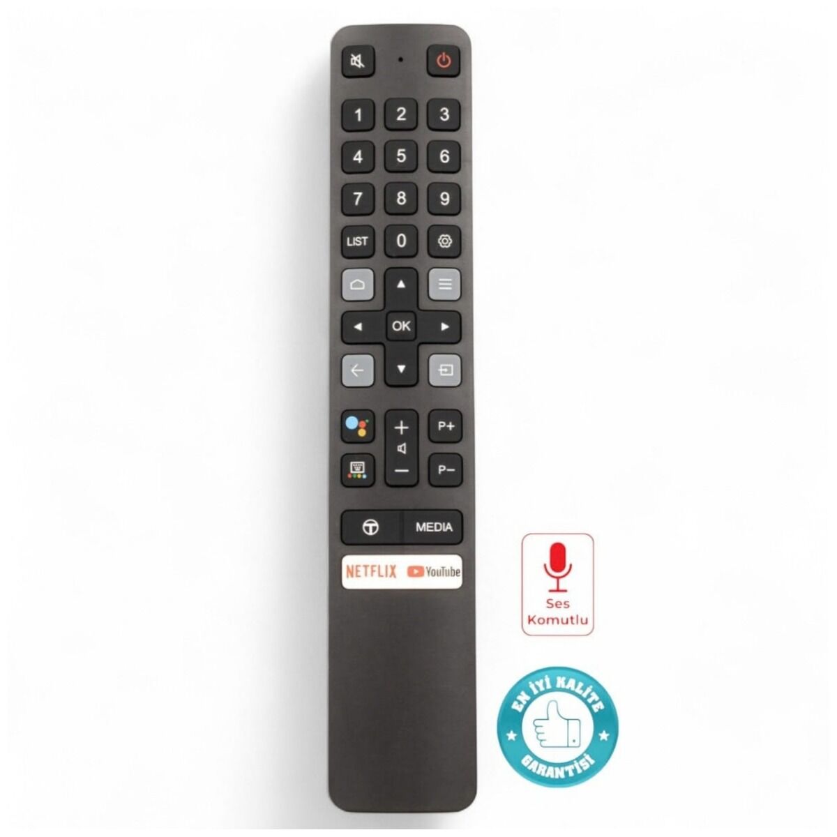 TCL RC901V FMR1 Ses Komutlu Android Google Smart TV Kumandası C725 C825 P725 Uyumlu