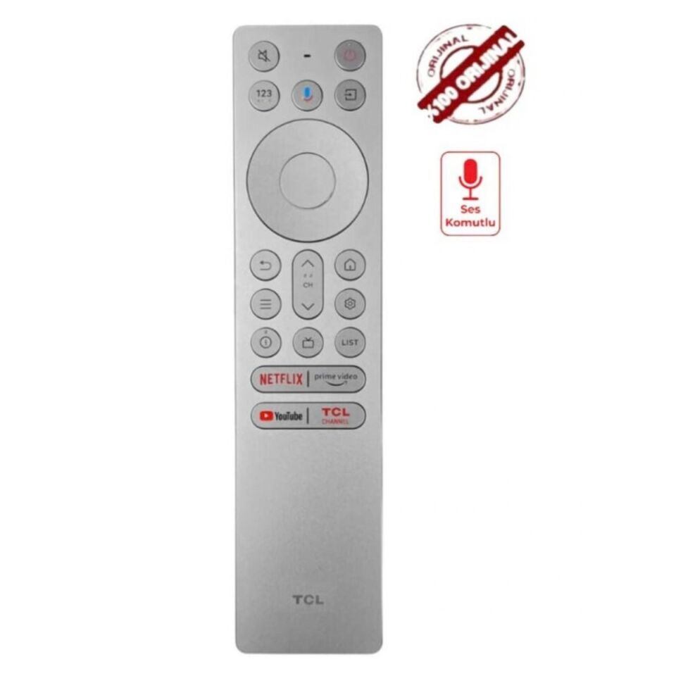 TCL RC933 Orijinal Ses Komutlu Google Android Smart TV Kumandası C935 C845 C745 C755 C855 Uyumlu