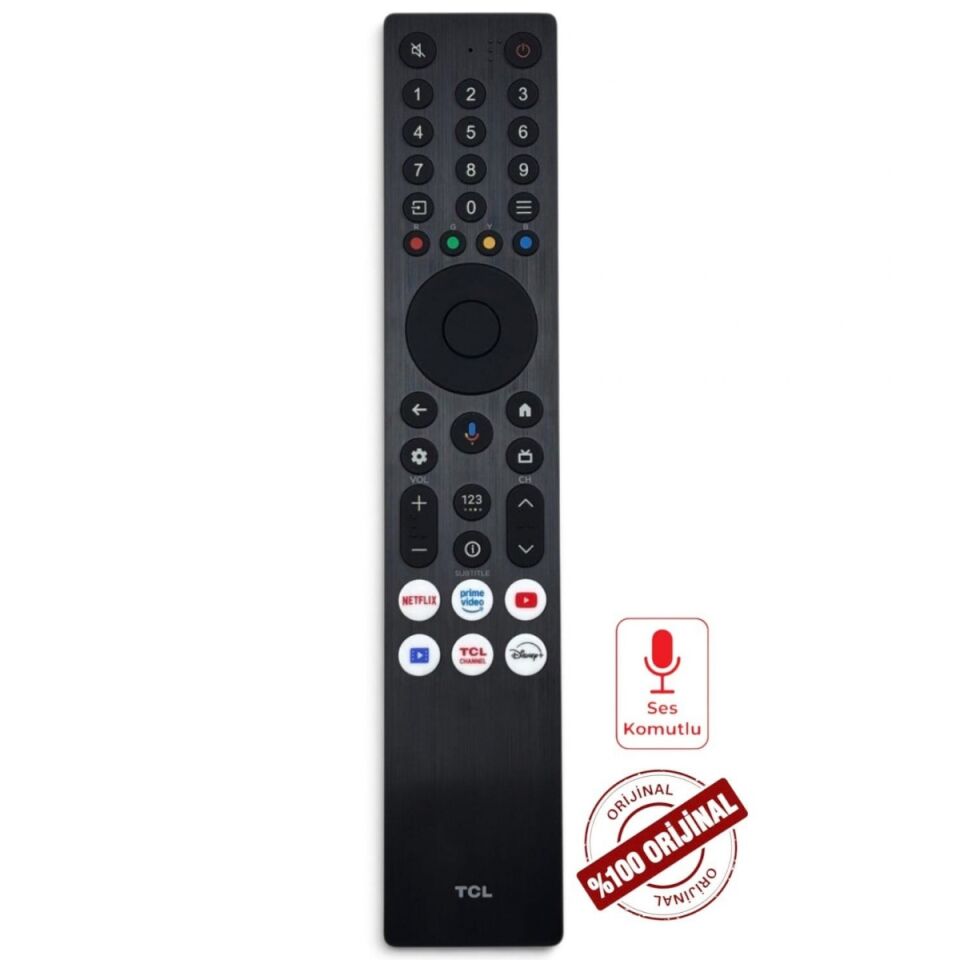 TCL RC833A FMB1 Orijinal Ses Komutlu Google TV Kumandası C645 C745 P745 P635 Uyumlu