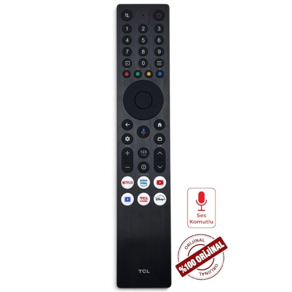 TCL RC833A FMB1 Orijinal Ses Komutlu Google TV Kumandası C645 C745 P745 P635 Uyumlu