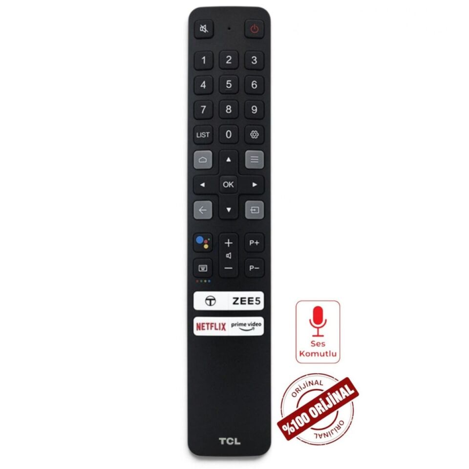 TCL RC802N Orijinal Ses Komutlu Android Google Smart TV Kumandası P715 P8M C715 Uyumlu