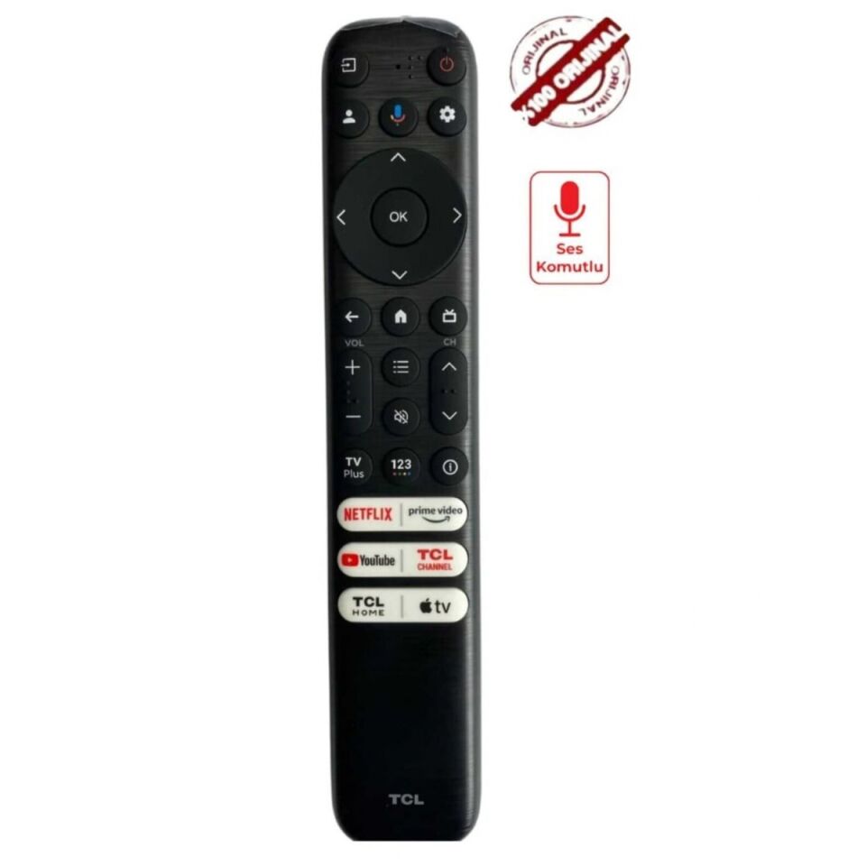 TCL RC813 FMB1 Orijinal Ses Komutlu Google TV Kumandası C645 C745 P745 P635 Uyumlu