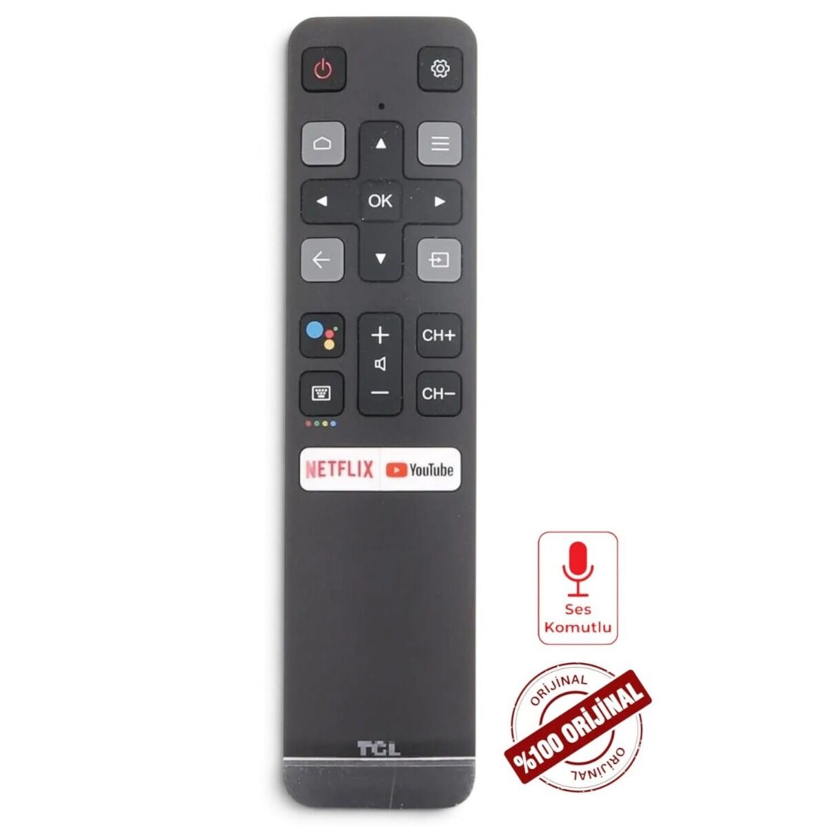 TCL RC802V FNR1 ORJİNAL Ses Komutlu Android Google Smart TV Kumandası 40S330 32S330 P8S Uyumlu