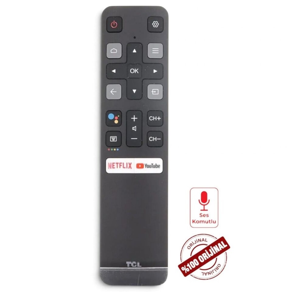 TCL RC802V FNR1 ORJİNAL Ses Komutlu Android Google Smart TV Kumandası 40S330 32S330 P8S Uyumlu